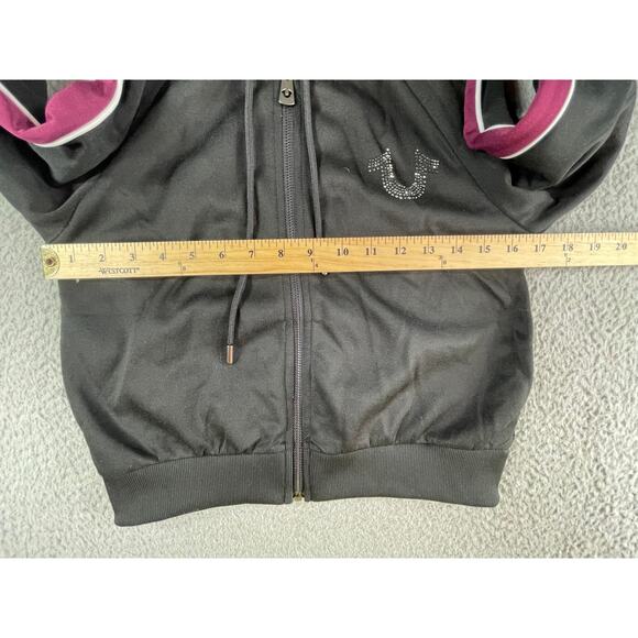 True Religion Tracksuit Sweatsuit Womens XS Black Full Zip Jacket Athletic NWT - Picture 10 of 13